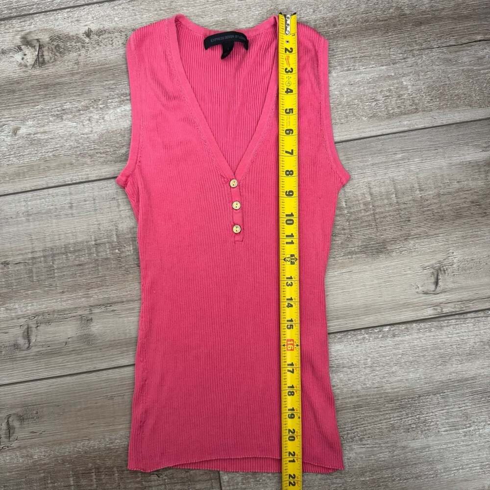 Express Pink Ribbed Tank Top Size S - Picture 3 of 4
